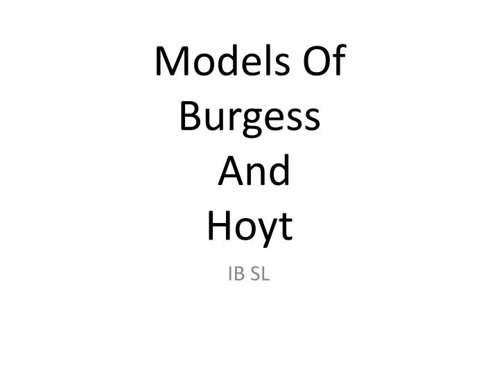 models of burgess and hoyt