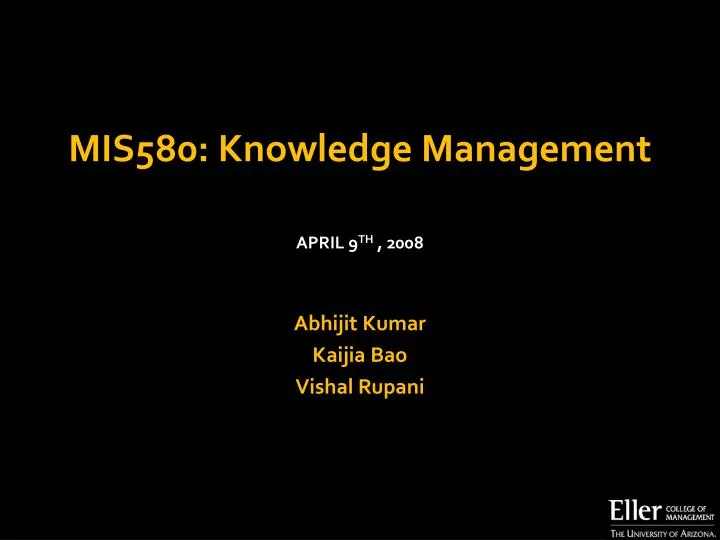 mis580 knowledge management