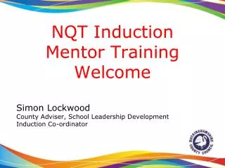 NQT Induction Mentor Training Welcome