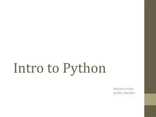 Intro to Python