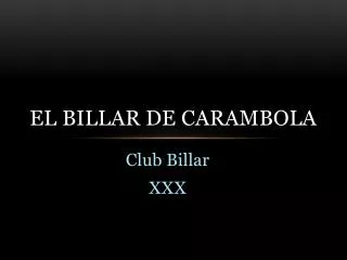 el billar de carambola