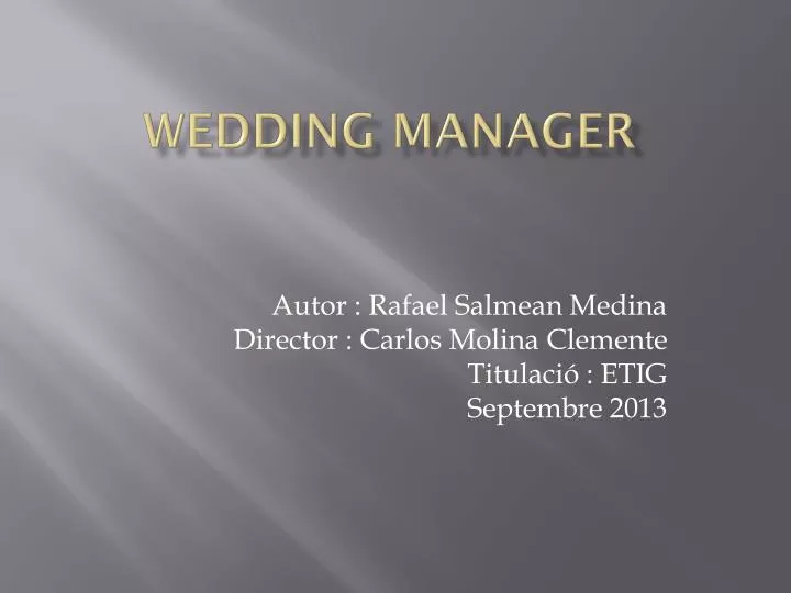 wedding manager