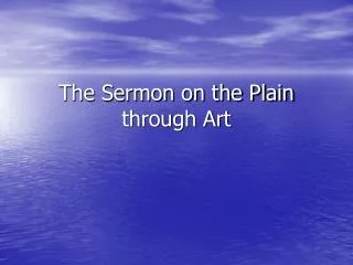 The Sermon on the Plain through Art