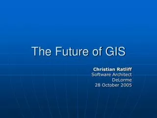 the future of gis