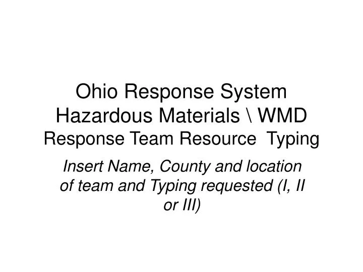 ohio response system hazardous materials wmd response team resource typing