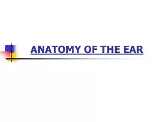 ANATOMY OF THE EAR