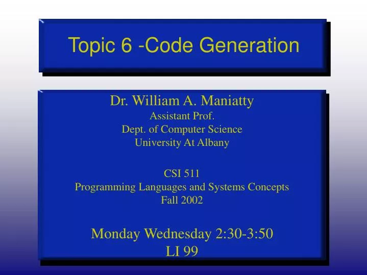 topic 6 code generation