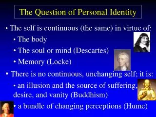 the question of personal identity