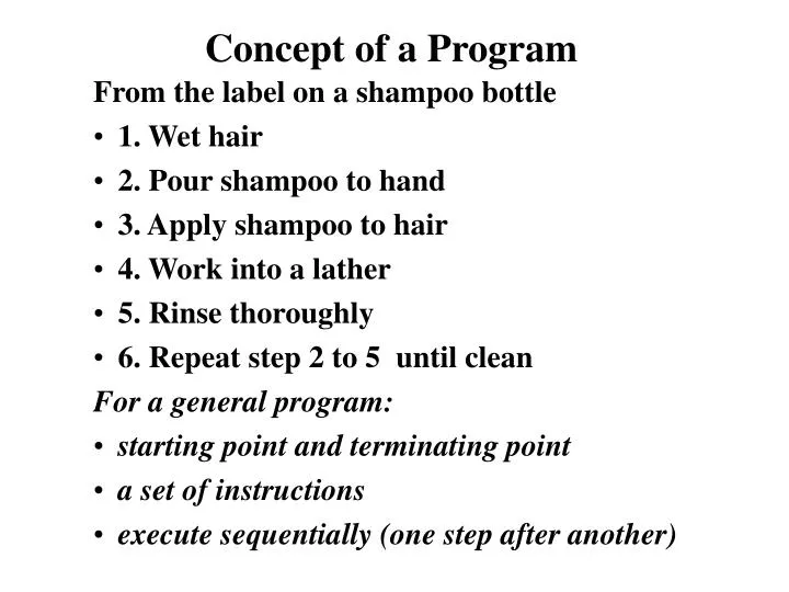 concept of a program