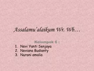 assalamu alaikum wr wb
