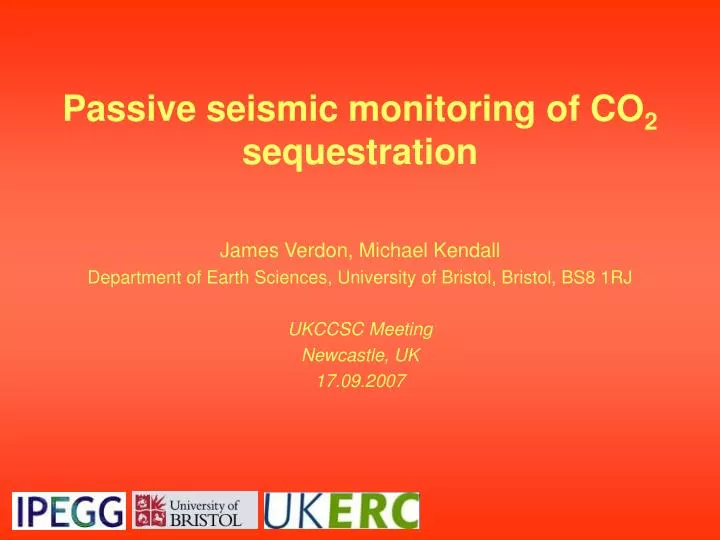 passive seismic monitoring of co 2 sequestration