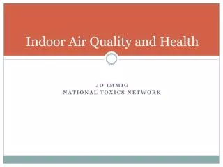 Indoor Air Quality and Health