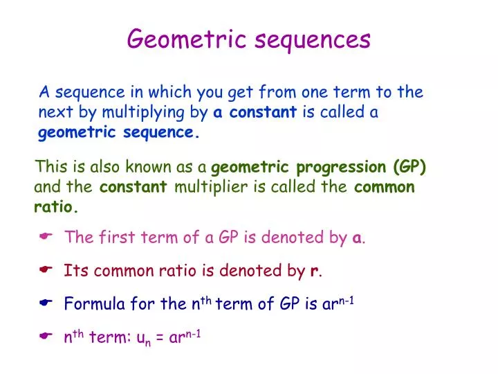 geometric sequences