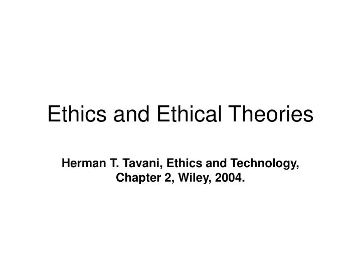 ethics and ethical theories