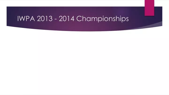 iwpa 2013 2014 championships