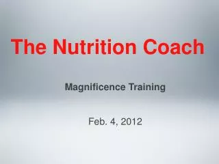 The Nutrition Coach