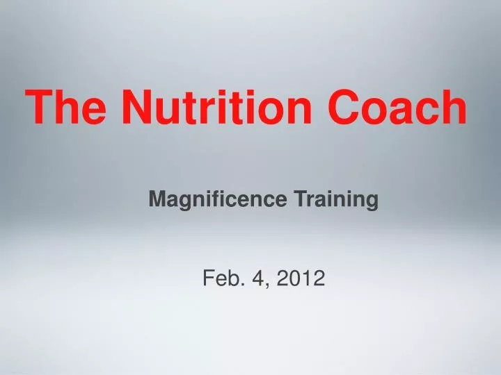 the nutrition coach