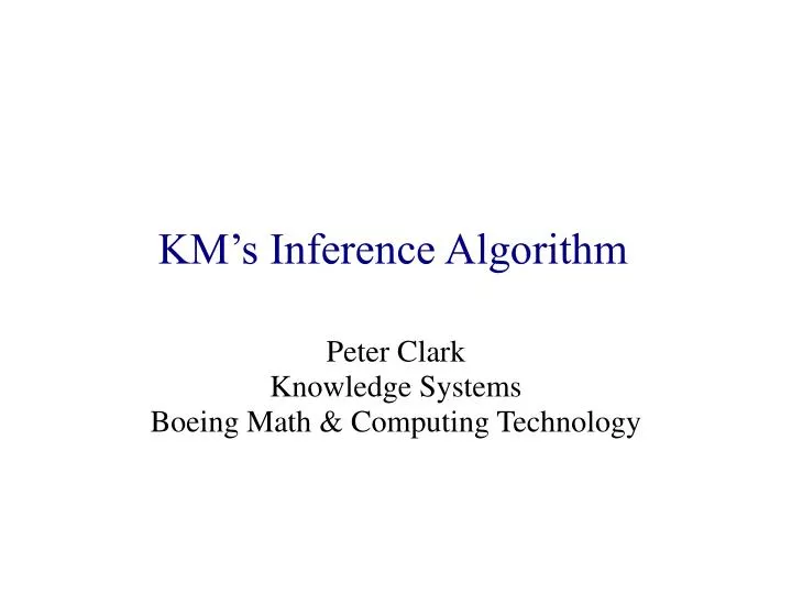 km s inference algorithm