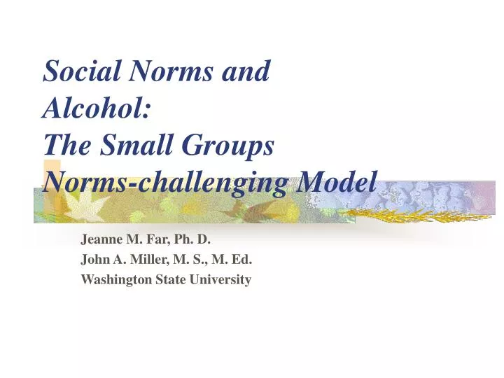 social norms and alcohol the small groups norms challenging model