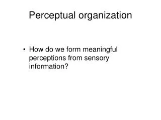 Perceptual organization