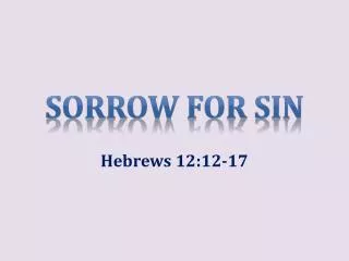 Sorrow for Sin