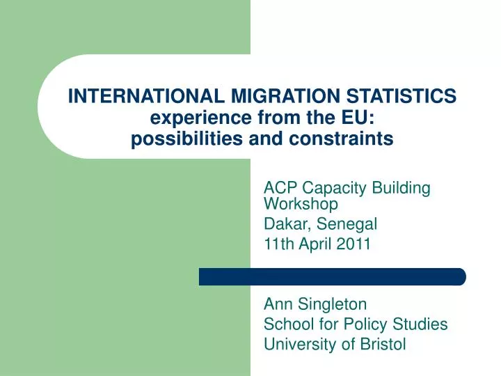 international migration statistics experience from the eu possibilities and constraints