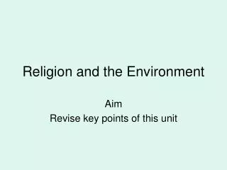 Religion and the Environment