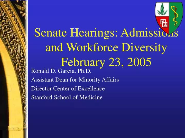 senate hearings admissions and workforce diversity february 23 2005