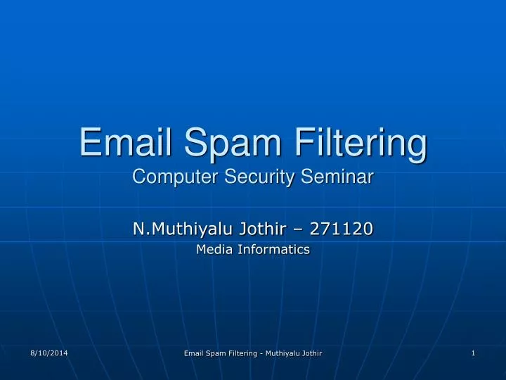 email spam filtering computer security seminar