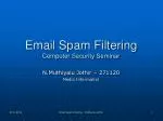 Email Spam Filtering Computer Security Seminar - slide 1