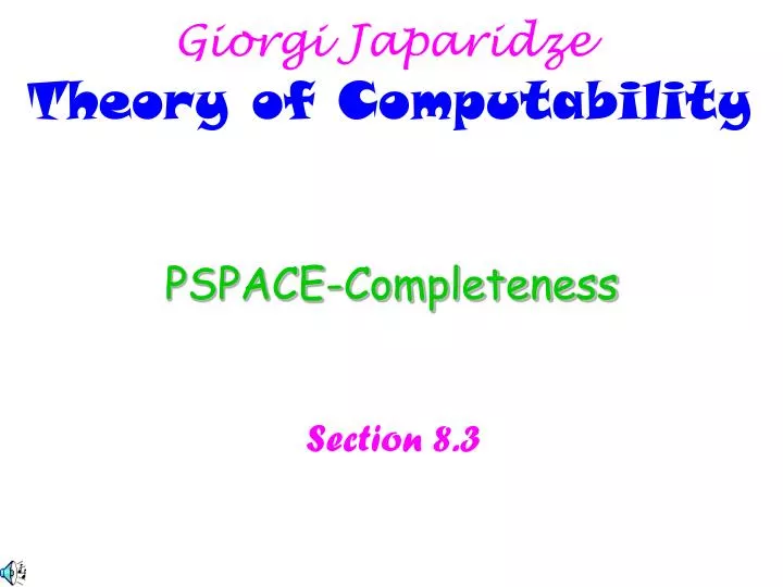 pspace completeness