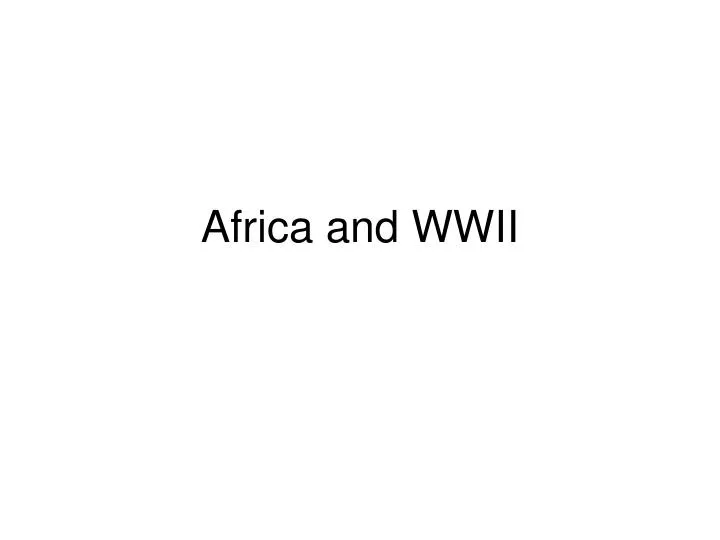 africa and wwii