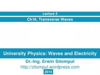 University Physics: Waves and Electricity