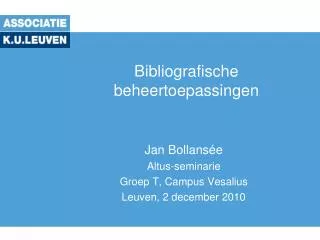 bibliografische beheertoepassingen