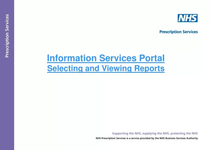 information services portal selecting and viewing reports