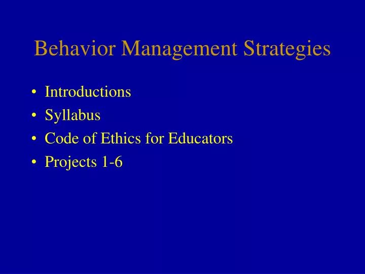 behavior management strategies