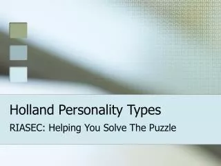 Holland Personality Types