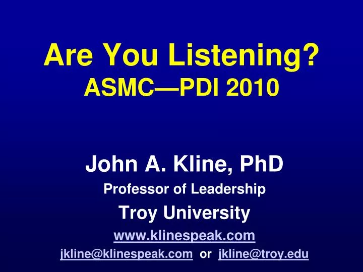 are you listening asmc pdi 2010