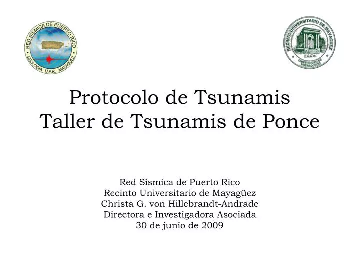 protocolo de tsunamis taller de tsunamis de ponce