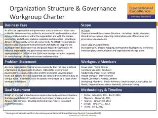 Organization Structure &amp; Governance Workgroup Charter