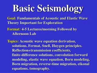 Basic Seismology