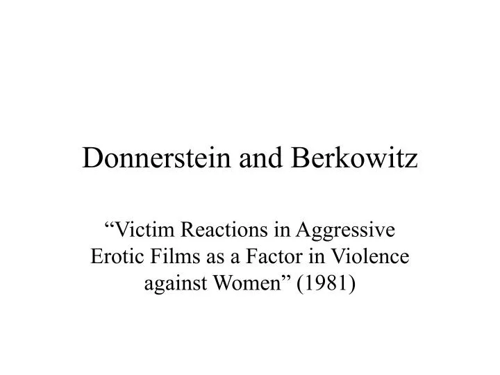 donnerstein and berkowitz