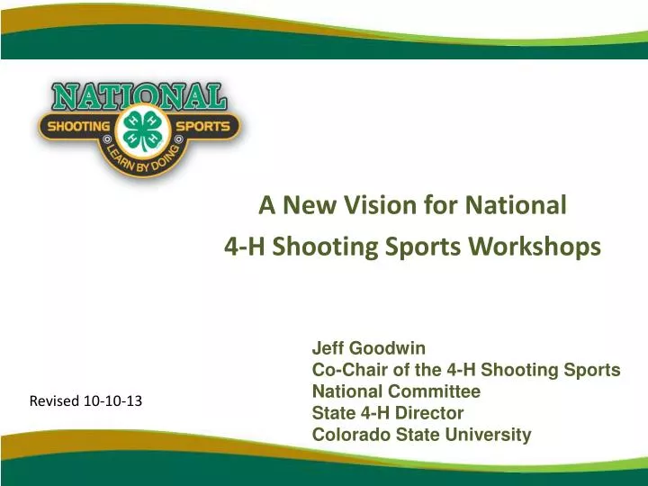 a new vision for national 4 h shooting sports workshops
