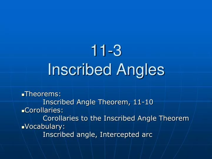 11 3 inscribed angles