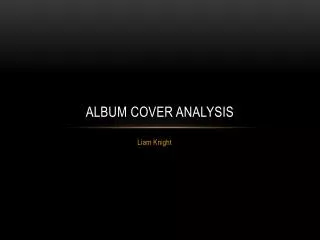 Album cover analysis
