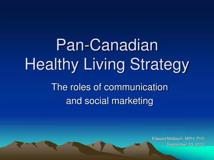 pan canadian healthy living strategy