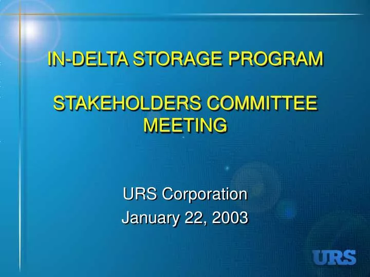 in delta storage program stakeholders committee meeting