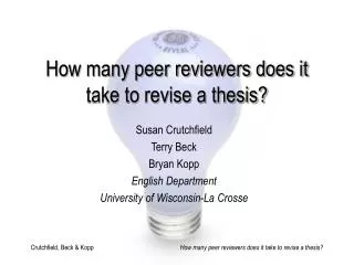 How many peer reviewers does it take to revise a thesis?