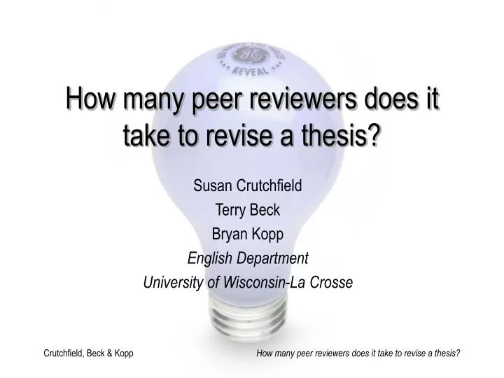 how many peer reviewers does it take to revise a thesis