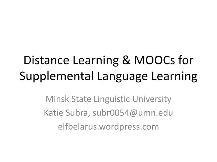 distance learning moocs for supplemental language learning